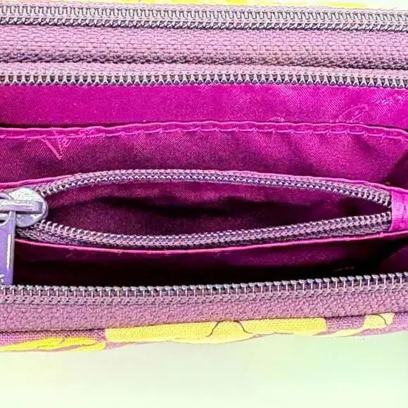 Vera Bradley Euro Wallet Plum Crazy Retired - No Strap - Picture 5 of 7